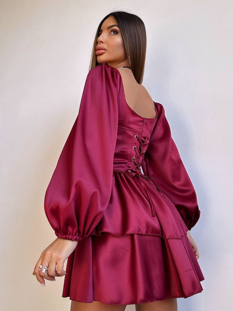 Комплект: сукня з подвійною спідницею + корсет, декорований стразами    | PUSHKA SHOP