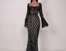 Мереживна сукня максі з чашечками    | PUSHKA SHOP