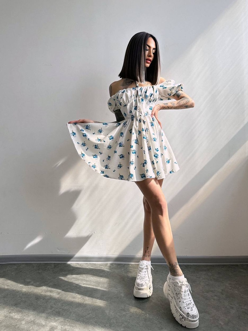 Сукня- міні у квітковий принт Сукня- міні у квітковий принт | PUSHKA SHOP
