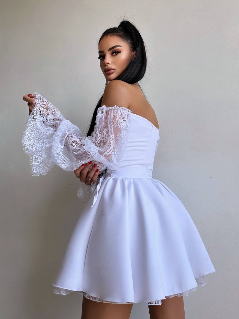 Сукня з корсетом декорована мереживом  | PUSHKA SHOP