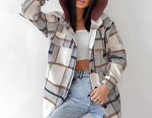 Кашемировая рубашка в клетку с капюшоном Кашемировая рубашка в клетку с капюшоном | PUSHKA SHOP