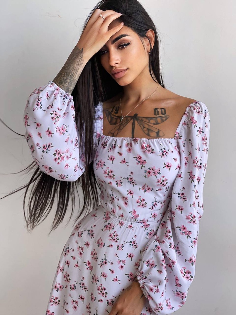 Платье миди со шнуровкой на спинке  | PUSHKA SHOP