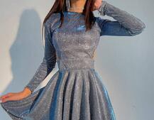 Блискуча сукня міні з відкритою спиною Блискуча сукня міні з відкритою спиною | PUSHKA SHOP