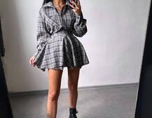 Комплект: сорочка + спідниця у клітинку Комплект: сорочка + спідниця у клітинку | PUSHKA SHOP