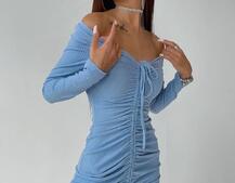 Платье-мини с затяжкой  Платье-мини с затяжкой  | PUSHKA SHOP