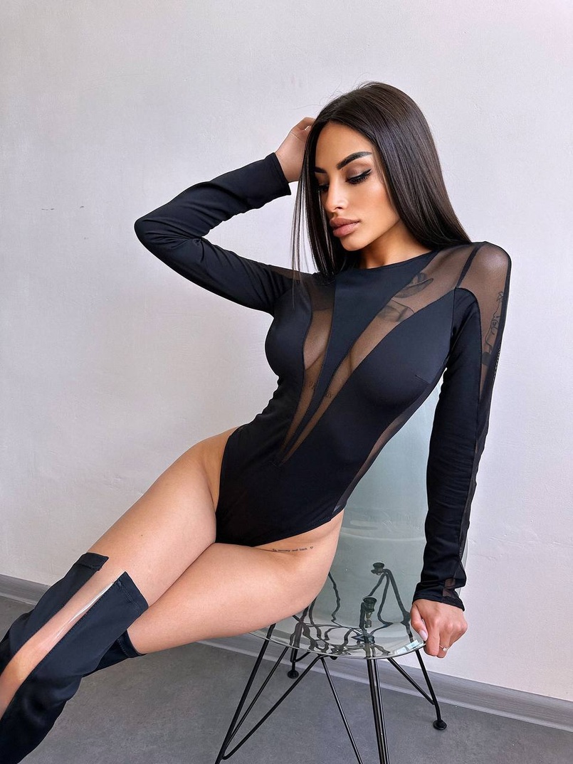 Боді із вставками сітки Боді із вставками сітки | PUSHKA SHOP