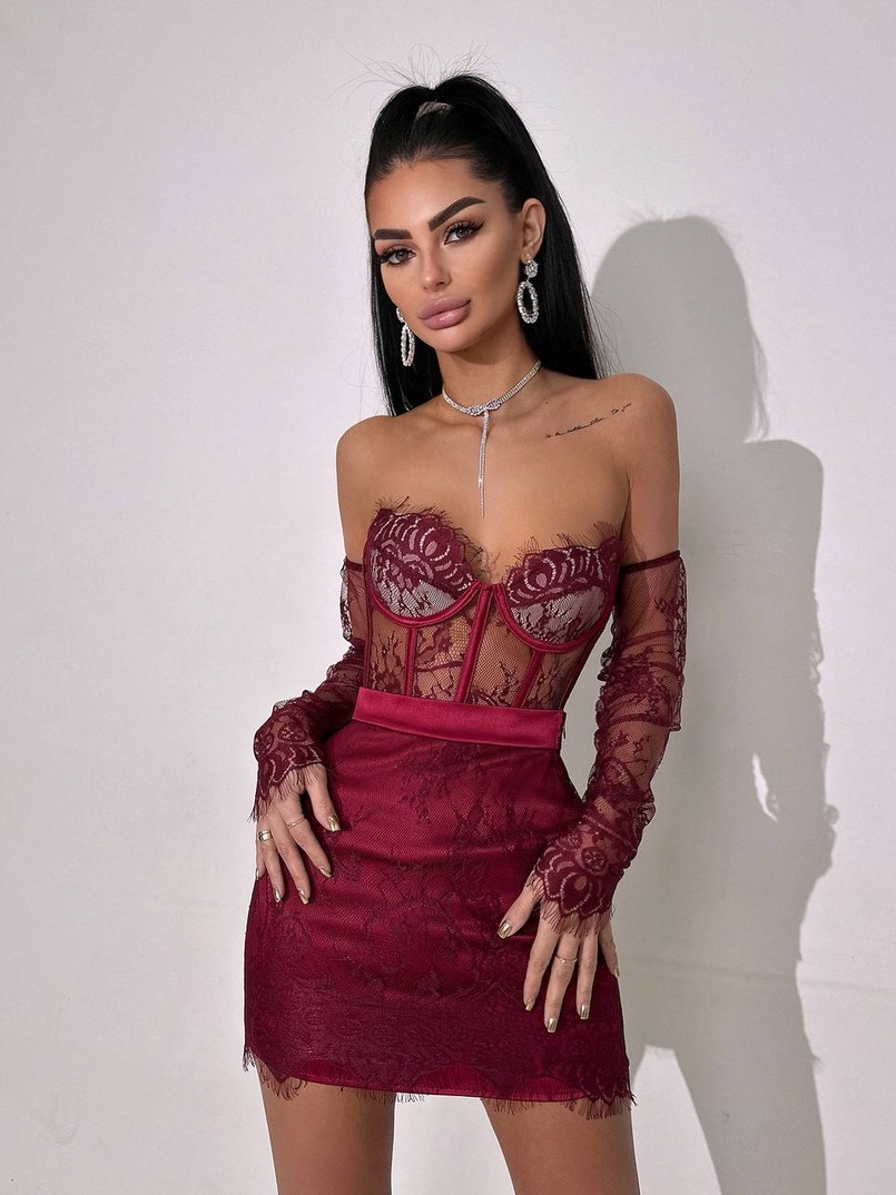 Мереживний комплект: корсет + спідниця   | PUSHKA SHOP