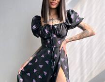 Сукня- міді з квітковим принтом Сукня- міді з квітковим принтом | PUSHKA SHOP