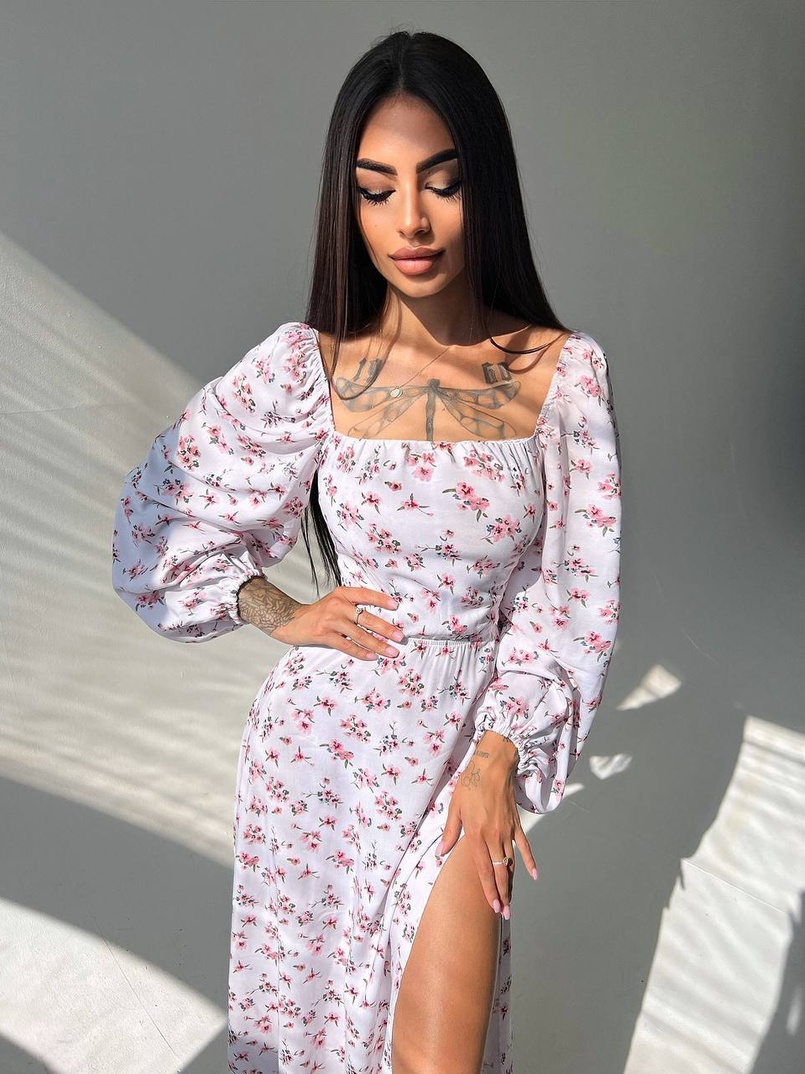 Платье миди со шнуровкой на спинке  | PUSHKA SHOP