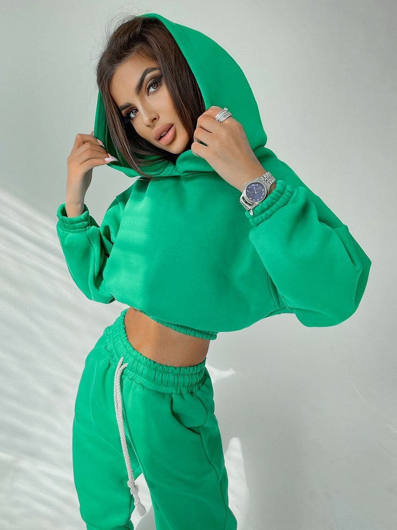 Тёплый базовый костюм на флисе с объемными капюшоном Тёплый базовый костюм на флисе с объемными капюшоном | PUSHKA SHOP