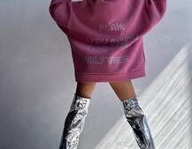 Трендове худі over size із сяючими стразами  Трендове худі over size із сяючими стразами  | PUSHKA SHOP