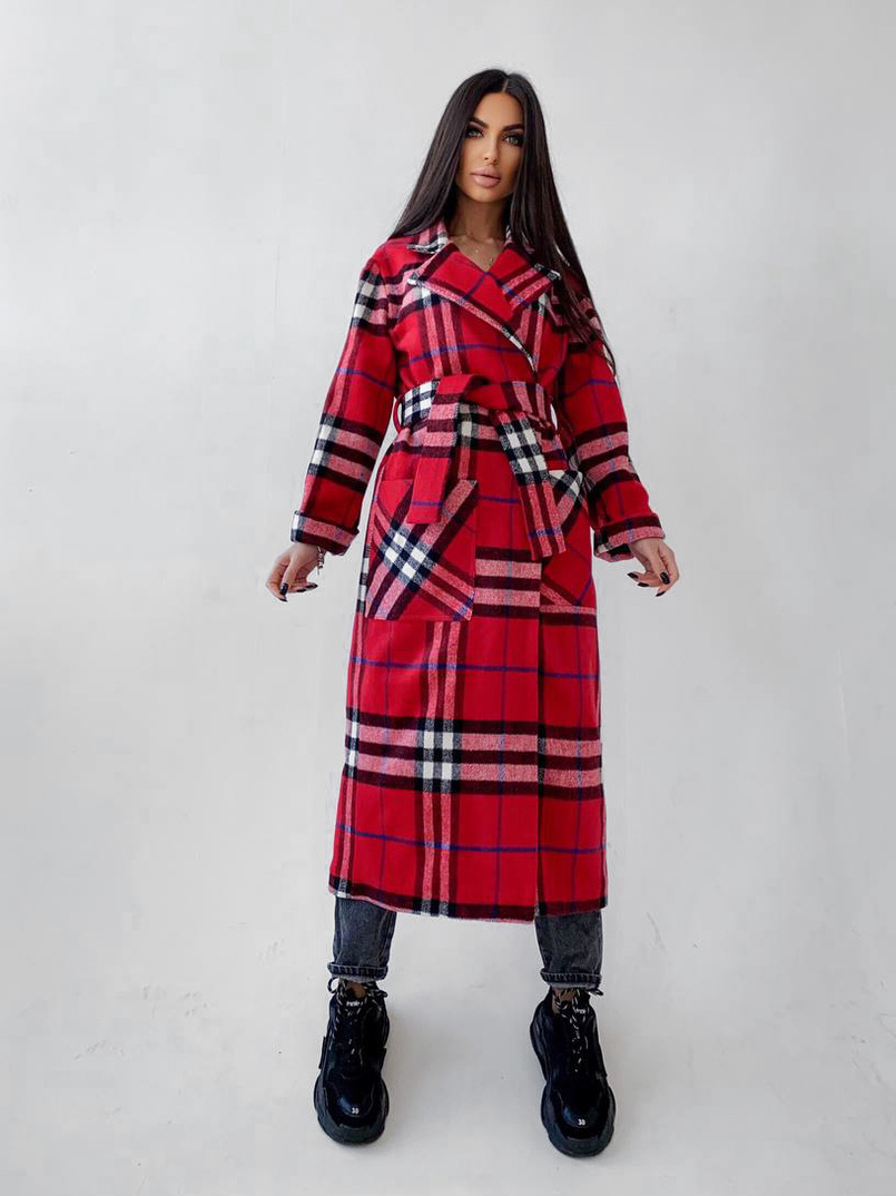 Кашемировое пальто в клетку на подкладке Кашемировое пальто в клетку на подкладке | PUSHKA SHOP