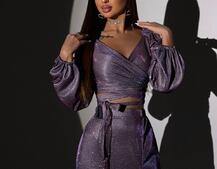 Сяючий комплект: топ  + спідниця  | PUSHKA SHOP