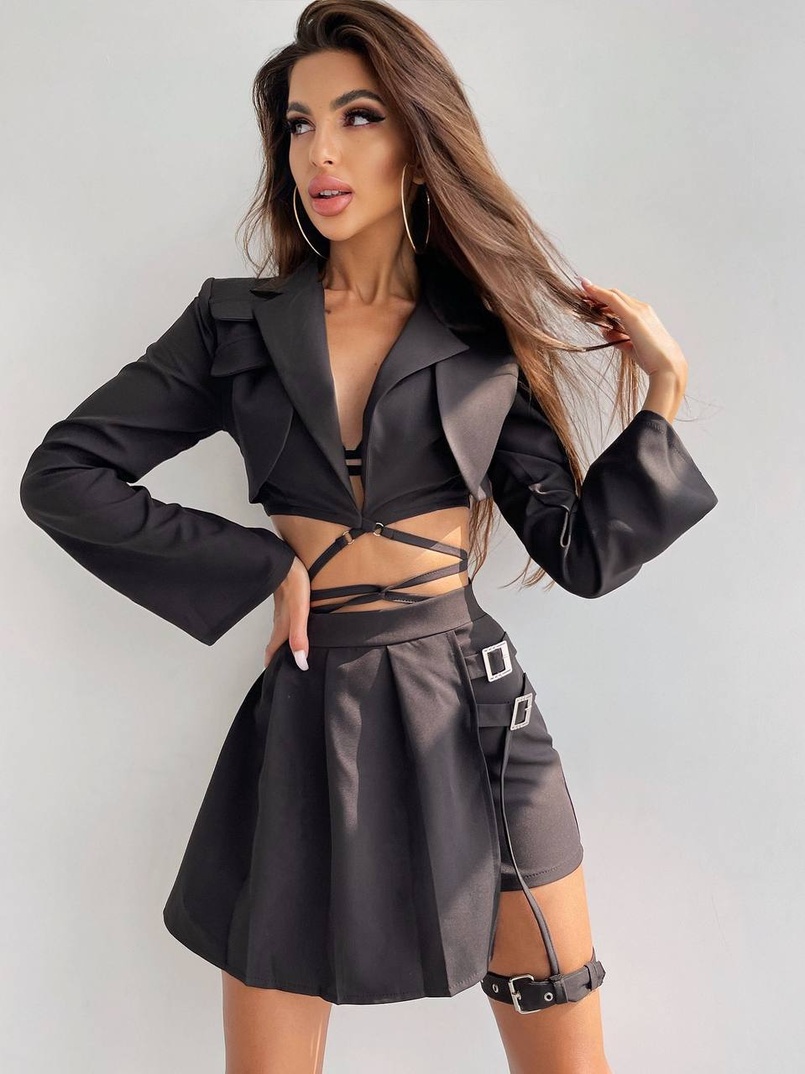 Костюм : піджак + спідниця-шорти із застібкою на ніжці | PUSHKA SHOP