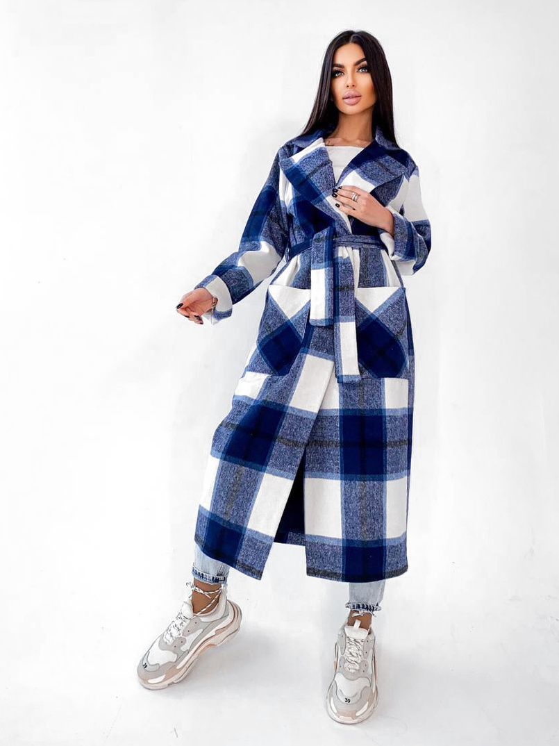 Кашемировое пальто в клетку на подкладке Кашемировое пальто в клетку на подкладке | PUSHKA SHOP