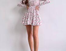 Приталена сукня з корсетною вставкою та спідницею-сонцем | PUSHKA SHOP