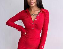 Трикотажное платье-поло  | PUSHKA SHOP