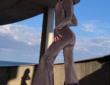 Велюровий комбінезон кльош | PUSHKA SHOP