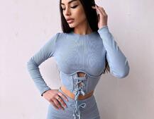 Трикотажний комплект: корсетний топ + легінси | PUSHKA SHOP