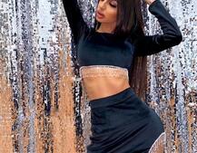 Декорированный бархатный костюм Декорированный бархатный костюм | PUSHKA SHOP