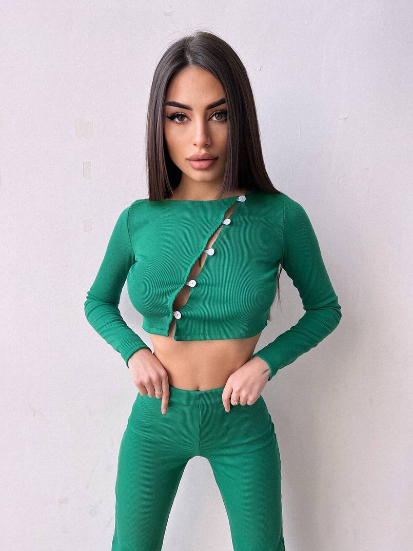 Комплект : штани кльош і топ на ґудзиках   | PUSHKA SHOP