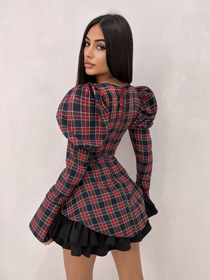 Сукня з об'ємними рукавами + спідниця з воланами | PUSHKA SHOP