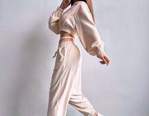 Велюровий комплект декорований стразами( бомбер+ рукавички+ штани + трусики) | PUSHKA SHOP