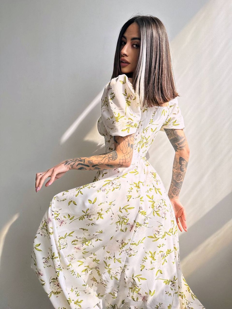 Сукня- міді  з квітковим принтом Сукня- міді  з квітковим принтом | PUSHKA SHOP