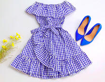 Хлопковое летнее платье в клетку Хлопковое летнее платье в клетку | PUSHKA SHOP