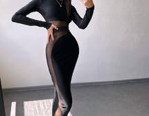 Сукня міді  із вставками сітки  | PUSHKA SHOP