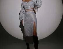 Сяючий комплект: топ  + спідниця  | PUSHKA SHOP