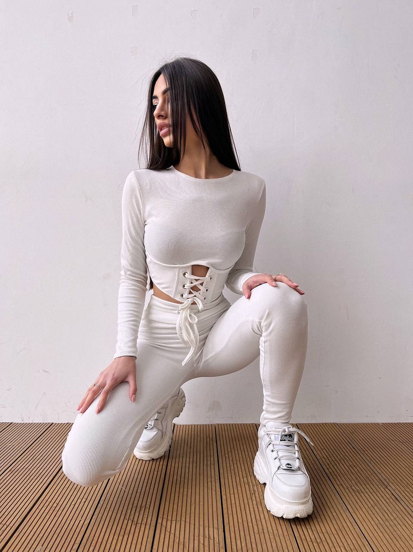 Трикотажний комплект: корсетний топ + легінси | PUSHKA SHOP