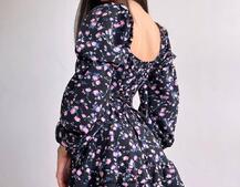 Квіткова сукня на ґудзиках з воланами Квіткова сукня на ґудзиках з воланами | PUSHKA SHOP