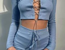 Костюм: легінси та топ з шнурівкою зі страз Костюм: легінси та топ з шнурівкою зі страз | PUSHKA SHOP