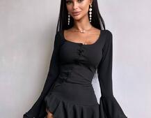 Сукня з з воланами на ґудзиках  | PUSHKA SHOP