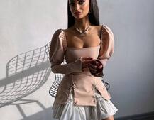 Сукня з об'ємними рукавами + спідниця з воланами Сукня з об'ємними рукавами + спідниця з воланами | PUSHKA SHOP