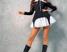 Трикотажное платье со съемным воротничком и подъюбником Трикотажное платье со съемным воротничком и подъюбником | PUSHKA SHOP