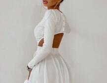 Приталенное трикотажное платье с открытой спинкой  | PUSHKA SHOP