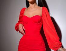 Корсетна сукня з чашечками з ефектом push up з драпіруванням   | PUSHKA SHOP