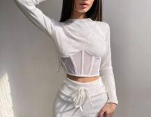 Трикотажний комплект: корсетний топ + легінси | PUSHKA SHOP