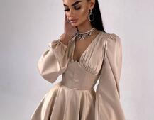 Атласна корсетна сукня  з пишною подвійною спідницею  | PUSHKA SHOP