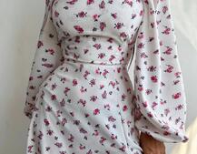 Сукня -міді зі шнурівкою на спинці та розрізом на ніжці | PUSHKA SHOP