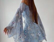 Платье с расклешенными рукавами в комплекте с корсетом  | PUSHKA SHOP