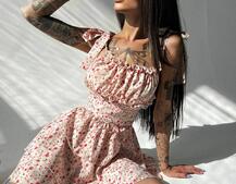 Платье с пышной юбочкой и корсетом | PUSHKA SHOP