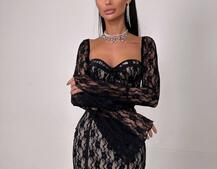 Мереживна сукня максі з чашечками    | PUSHKA SHOP