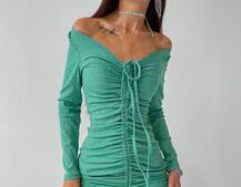 Платье-мини с затяжкой Платье-мини с затяжкой | PUSHKA SHOP