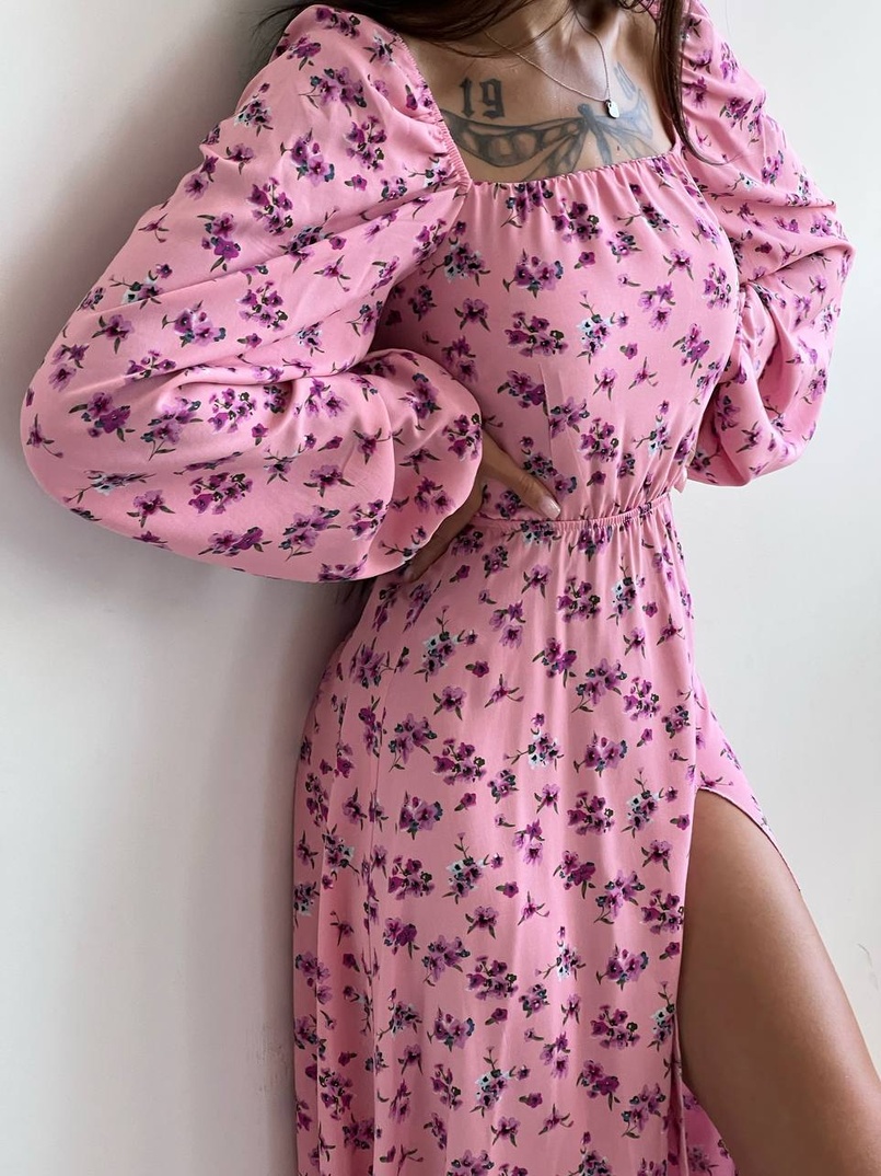 Платье миди со шнуровкой на спинке  Платье миди со шнуровкой на спинке  | PUSHKA SHOP