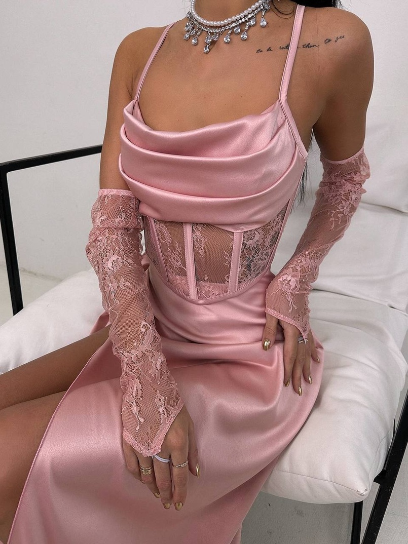 Комплект: корсет+ рукавички + спідниця максі | PUSHKA SHOP