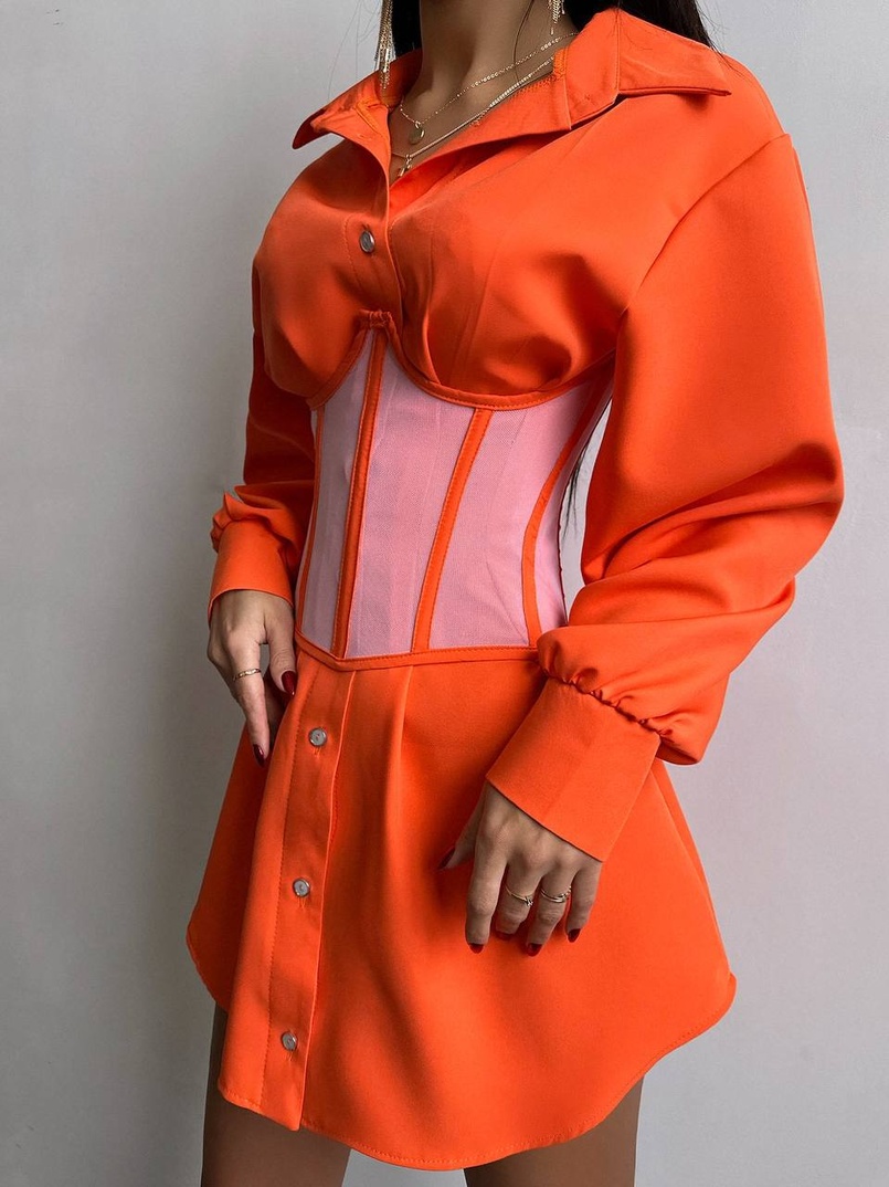 Приталена сорочка + корсет  | PUSHKA SHOP