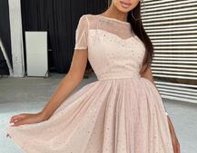 Платье-мини с голографическими блестками Платье-мини с голографическими блестками | PUSHKA SHOP